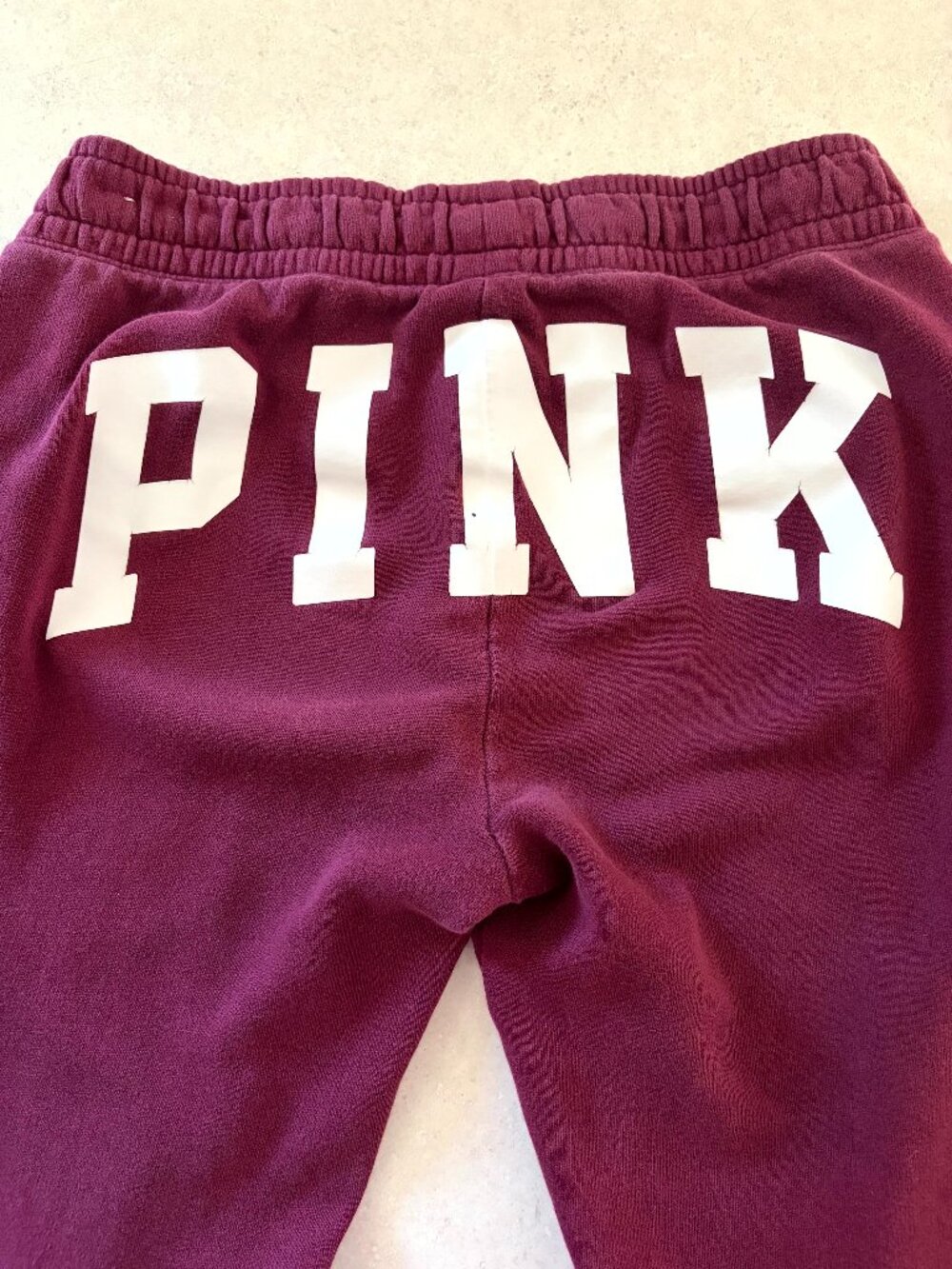 Pink Victoria's Secret Y2K women's Joggers size Small Burgundy White Logo
